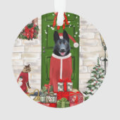Black German Shepherd Dog Weihnachten Ornament (Rückseite)