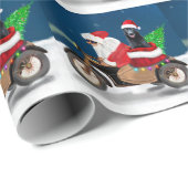 Black German Shepherd Dog Weihnachtsmann Geschenkpapier (Rolleneckpunkt)