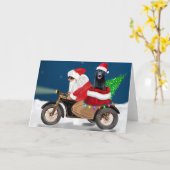 Black German Shepherd Dog Weihnachtsmann Karte (Gelbe Blume)