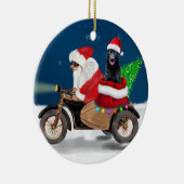 Black German Shepherd Dog Weihnachtsmann Keramik Ornament (Rechts)