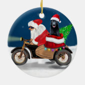 Black German Shepherd Dog Weihnachtsmann Keramik Ornament (Hinten)