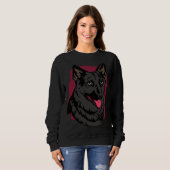 Black German Shepherd Face Artwork Sweatshirt (Vorne ganz)