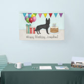 Black German Shepherd farbenfrohe Happy Birthday Banner (Messe)