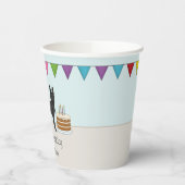 Black German Shepherd farbenfrohe Happy Birthday Pappbecher (Links)