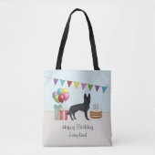 Black German Shepherd farbenfrohe Happy Birthday Tasche (Vorderseite)