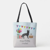 Black German Shepherd farbenfrohe Happy Birthday Tasche (Rückseite)