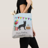 Black German Shepherd farbenfrohe Happy Birthday Tasche (Von Nahem)