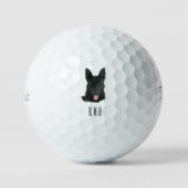 Black German Shepherd Golfball (Vorderseite)