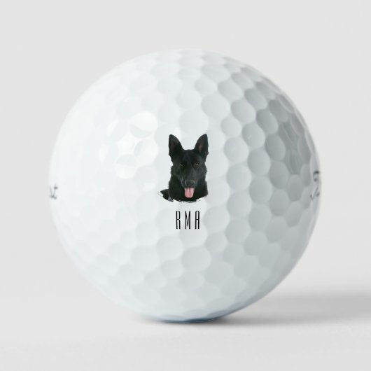 Black German Shepherd Golfball (Vorderseite)