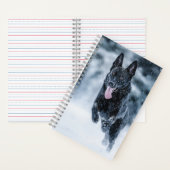 Black German Shepherd in snow Duvet Cover Notizblock (Innen)
