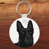 Black German Shepherd Keychain Schlüsselanhänger (Vorderseite)