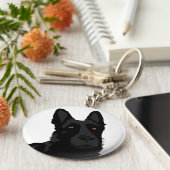 Black German Shepherd Keychain Schlüsselanhänger (Seite)