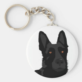 Black German Shepherd Keychain Schlüsselanhänger
