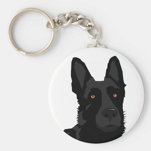 Black German Shepherd Keychain Schlüsselanhänger (Vorne)
