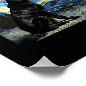 Black German Shepherd Starry Night Van Gogh Thanks Poster (Ecke)