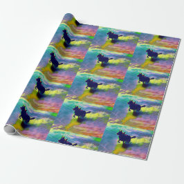 Black German Shepherd Wrapping Paper Geschenkpapier