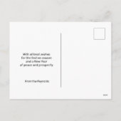 Black Geschenkboxen Gold Snowflakes Weihnachtsbäum Feiertagspostkarte (Rückseite)