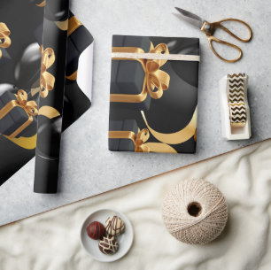 Black Geschenkboxen und Gold Bow Matte Wrapping Pa Geschenkpapier