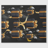 Black Geschenkboxen und Gold Bow Matte Wrapping Pa Geschenkpapier (Flach)