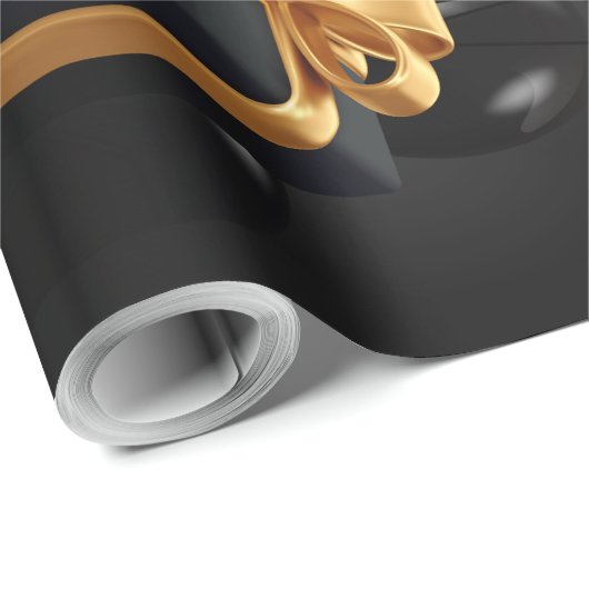 Black Geschenkboxen und Gold Bow Matte Wrapping Pa Geschenkpapier (Rolleneckpunkt)