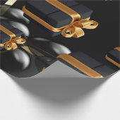 Black Geschenkboxen und Gold Bow Matte Wrapping Pa Geschenkpapier (Ecke)