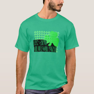 Black Get Lucky Clover St Patrick Green Men T-Shir T-Shirt