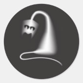 Black ghost cat runder aufkleber (Vorderseite)