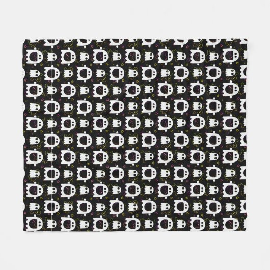 Black Ghost Fleece Blanket (Vorderseite (Horizontal))