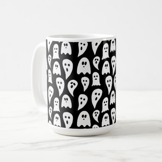 Black Ghost Halloween Kaffeetasse (Vorderseite Links)