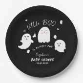 Black Ghost Little Boo Halloween Kinderdusche Pappteller (Vorderseite)
