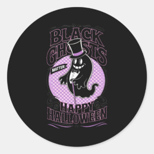 Black Ghosts Happy Halloween Sticker