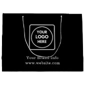 Black Gift Bag | Eigene Firmenlogos Großpackung Große Geschenktüte (Rückseite)