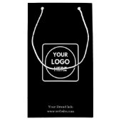 Black Gift Bag | Eigenes Firmenlogo Kleine Verpack Geschenktüte (Rückseite)