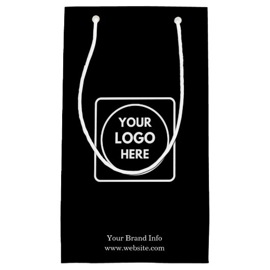 Black Gift Bag | Eigenes Firmenlogo Kleine Verpack Kleine Geschenktüte (Vorderseite)