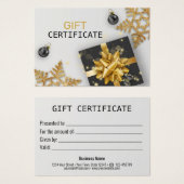 Black Gift Christmas Ball Gold Snowflake Geschenkk (Vorne & Hinten)