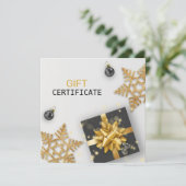 Black Gift Gold Snowflake Weihnachtsball Geschenkk (Stehend Vorderseite)