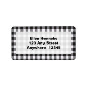 Black Gingham Adressaufkleber (Vorne)