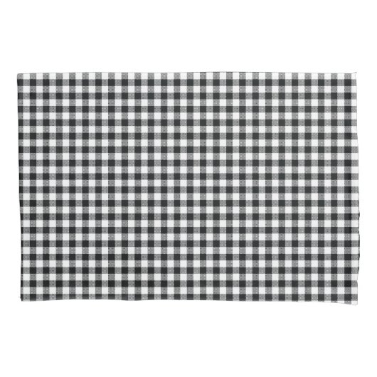 Black Gingham Black and White Karo Pillow Case Kissenbezug (Vorderseite)