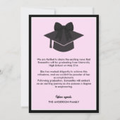 Black Gingham Bow Photo Graduation Ankündigung (Rückseite)