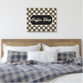 Black Gingham Coffee Shop Diner Sign Leinwanddruck (Insitu (Schlafzimmer))