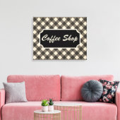 Black Gingham Coffee Shop Diner Sign Leinwanddruck (Insitu (Wohnzimmer))