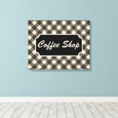 Black Gingham Coffee Shop Diner Sign Leinwanddruck (Insitu (Holzboden))