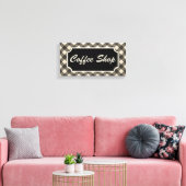 Black Gingham Coffee Shop Diner Sign Leinwanddruck (Insitu (Wohnzimmer))
