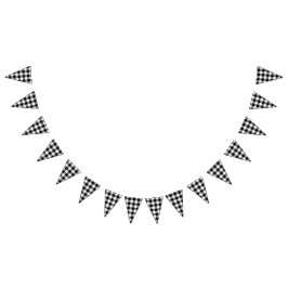Black Gingham Country Wedding Wimpelkette