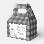 Black Gingham Cute Boo Ghost Birthday Favors Gable Geschenkschachtel (Rückseite)