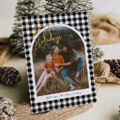 Black Gingham Foto Christmas Card Feiertagskarte