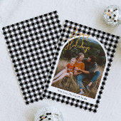Black Gingham Foto Christmas Card Feiertagskarte