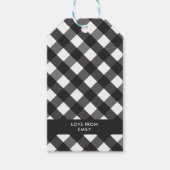 Black Gingham Gift Tag Geschenkanhänger (Vorderseite)