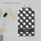 Black Gingham Gift Tag Geschenkanhänger