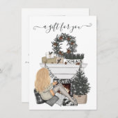 Black Gingham Kariert Corporate Christmas Tree (Vorne/Hinten)